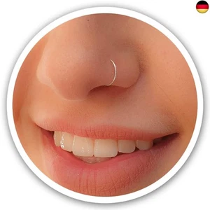 dünn Silberner Nasenring - 24G 7mm Ring - 925 Silber Piercing Schmuck - Bild 1 von 7