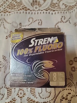 Línea de pesca Stren 100 % fluorocarbono 8 lb 3,6 kg 200 yardas 0,011 diámetro transparente  Foto 1 de 4