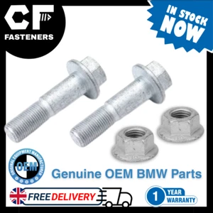 2pc- NEW GENUINE BMW - Front Hub Strut clamp Pinch Bolt + Nuts X5 E53 X6 - Picture 1 of 2