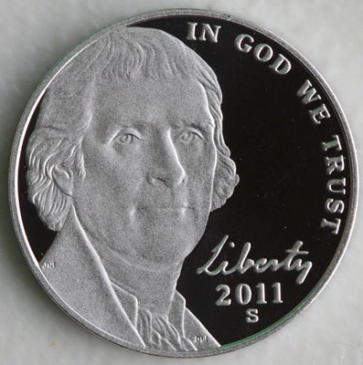 2011 S PROOF Jefferson Nickel from US Mint Proof Set 5c Five Cent Coin - Image 1 of 2