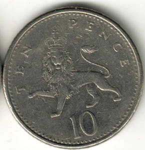 UK - 1992L - Elizabeth II - 3rd portrait - 10 Pence - #14491 - Picture 1 of 2