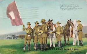 WWI VINTAGE POSTCARD RECRUITS CAMP MEADE MD WELCOME POEM PEACE RESTORE 091823 S - Picture 1 of 2
