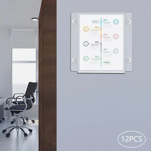 12 Pack Modern Acrylic Sign Holders - Sign Display / 8.5 x 11 inch Wall -Mounted - Picture 1 of 21