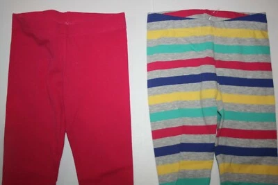 Nuevo Pack de 2 Pares Leggings Carter's 8 Años Niñas Rosa y Arco Iris Rayas Foto 1 de 2