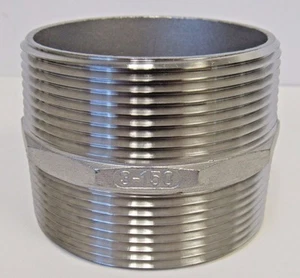Nuevo 3"" X Close MNPT Pezón Hexagonal Recto 304 Acero Inoxidable #150 - Imagen 1 de 5