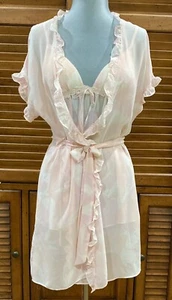 Gilligan O'Malley "Pretty in Pink" Peignoir Set Babydoll Nighty & Robe Sz Small - Picture 1 of 13