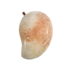 Vtg Marble Alabaster Mango Stone Fruit Table Decor Paperweight Figurine 3 3/4" - Picture 1 of 12