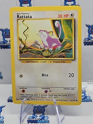 Pokemon Rattata 61/102 Base Set MP - Image 1 of 2