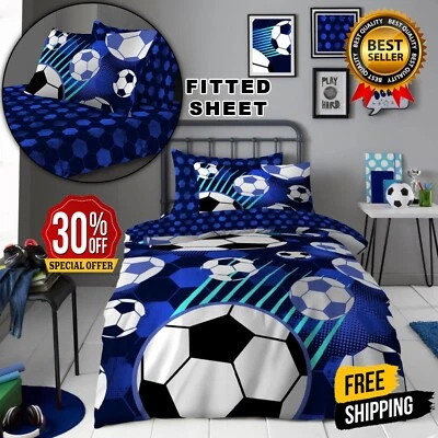 GAVENO CAVAILIA Football Duvet Cover Set & Pillow Case Reversible Bedding OR Fitted Sheet Single