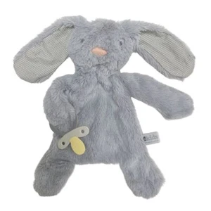 Bunny Comforter Soft Toy with Dummy Holder 12"/30cm Grey unisex ES Kids - Picture 1 of 3