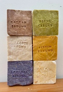 Turkish Bath Natural Soap-Laurel, Lavender, Bittim, Pine Tar, Donkey Milk & More - Picture 1 of 18
