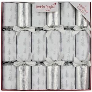 Rotkehlchen Schilf 62418 Silber Tannenbäume Handarbeit Weihnachten Cracker, 6 x 12 Zoll - Bild 1 von 3