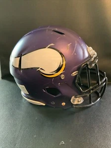 Casco de fútbol americano autografiado por Minnesota Vikings Riddell VELOCIDAD NFL #28160 usado en el juego - Imagen 1 de 13