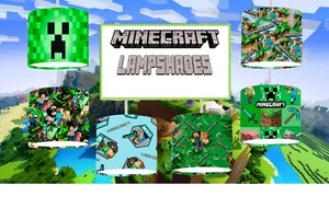 Minecraft Lampshade Kids bedroom gaming creeper Lightshade 20CMX18.5CM - Picture 1 of 9
