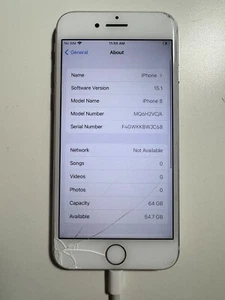 Apple iPhone 8 64GB White MQ6H2VC/A - Unlocked - Poor Condition - Battery 83% - Photo 1 sur 19