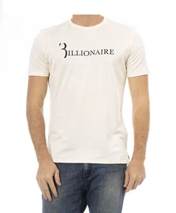 Billionaire Men's T-Shirt FLAVIO CrewNeck 100%Cotton glitter Beige Sizes: L-4XL - Picture 1 of 4