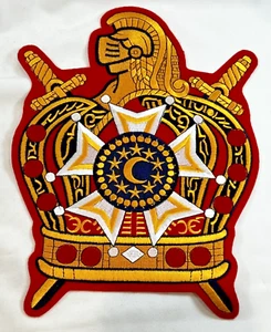 VTG Large Masonic Knights Templar DeMolay International Crown Back Patch 9"x 12" - Picture 1 of 4