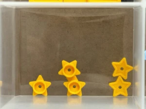 LEGO Parts - Bright Light Orange Plate, Round 1 x 1 with Star - No 11609 - QTY 5 - Picture 1 of 1