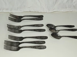 Vintage Children's Toy Fork & Spoon WBW with Mother Goose 10 Piece Set - Picture 1 of 19