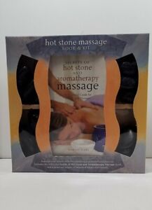 Hot Stone Massage Therapy Book and Basalt River Stones Kit~ Home Spa 