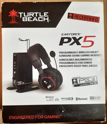 Turtle Beach Ear Force PX5 Black/Red Headband Headsets With Stand XBOX360/PS3 - Image 1 of 4