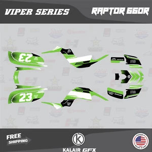 Graphics Kit for Yamaha Raptor 660R (2001-2005) Raptor-660  Viper - Green - Picture 1 of 5