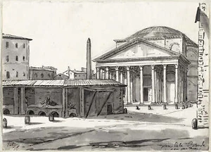 The Pantheon Seen from the Piazza by Jacques-Louis David Art Print - Picture 1 of 1