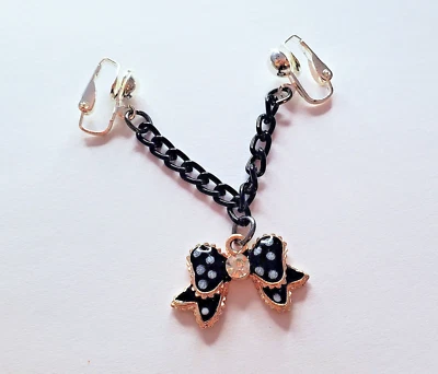 Schwarze Schleife ohne Piercing Klitoris Clip Schamlippen Schmuck Clip Intim Dessous Schmuck - Bild 1 von 2
