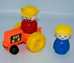Fisher Price Large Chunky Little People Figures Blonde Girl Boy Farmer Tractor T - Picture 1 of 11