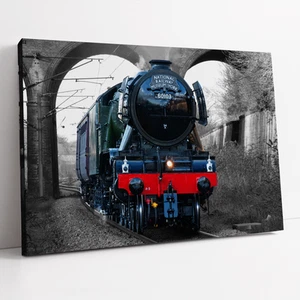 FLYING SCOTSMAN Tren de Vapor Puente Ferroviario | Impresión en Lienzo Arte de Pared Póster Enmarcado - Imagen 1 de 15