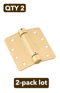 NOS Confezione 2 Cerniera a Molla Regolabile Porta Ferramenta Nazionale 4" Ottone N185-207 - Foto 1 di 7