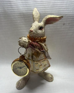 Alice im Wunderland White Rabbit Uhr Statue Antik Stil Butler Objekt 29,5 cm - Bild 1 von 5
