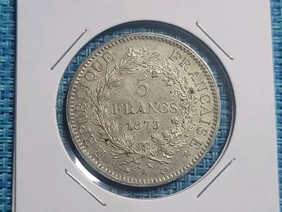 🇫🇷 France 5 francs 1873 1873-A xf  KM-820 KM-820.1  Silver 0.900 Coin 071725-3 - Image 1 of 2