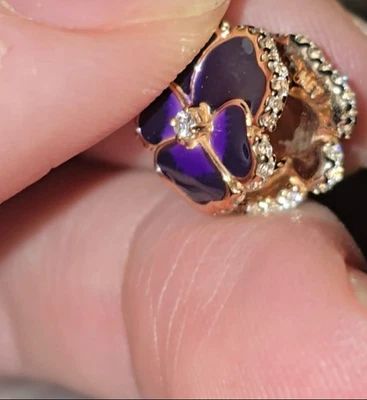 Auténtico Dije Pandora, Pensamiento Púrpura Profundo Rosa Foto 1 de 4