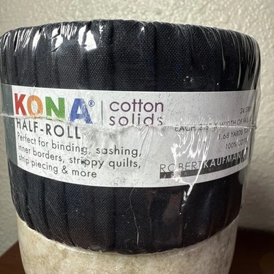 Robert Kaufman Kona algodón sólido color negro 2-1/2 pulgadas enrollables 40 un. Foto 1 de 4