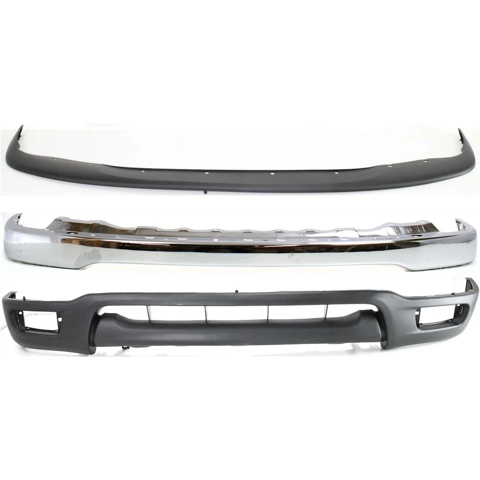 Bumper Kit For 2001-2004 Toyota Tacoma 4WD RWD Chrome Steel Front - Image 1 of 4