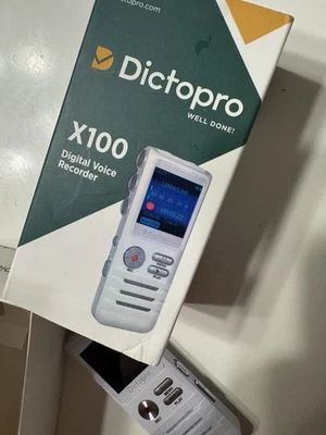 Dictopro X100 Digital Voice Activated Recorder - White - Image 1 of 4