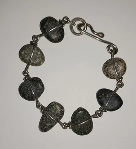 ARTISAN NATURAL STONE STERLING SILVER SMALL BRACELET METALSMITH REBECCA BASHARA - Picture 1 of 5