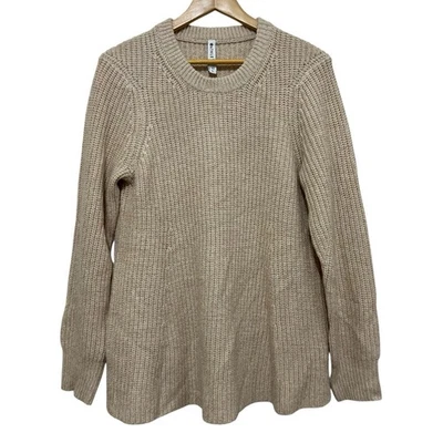 NUEVO Suéter Athleta Sierra Mezcla de Lana Cuello Redondo En Coco Para Mujer’s Grande Foto 1 de 4