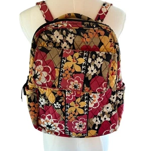 Vera Bradley Quilted Floral Small Backpack Multicolor Pockets Travel School Fall - Picture 1 of 6