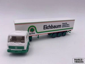 Wiking MB Mercedes NG Box semirimorchio bianco/verde "Eichbaum Biere" 1:87/WI929 - Foto 1 di 1