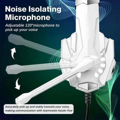 LED Gaming Headphones With Noise Cancellation Mic For Gaming Console KEEC - Image 1 of 4