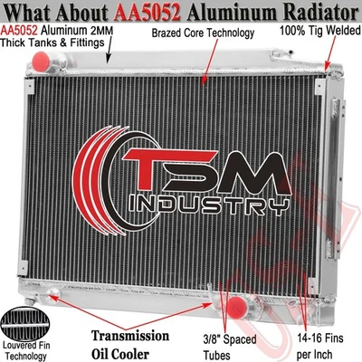 2 Rows Aluminum Radiator For 1975-1981 77 Mercedes-Benz 450SLC 450SL 380SL 4.5L - Imagem 1 de 4