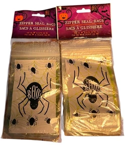 80 Ct~Borse Trattamento Halloween con Sigillo Zip 2 X 40 Conteggio ea, Boo Ragno Gigante - Foto 1 di 6