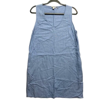 Mini Vestido ORVIS Classic Collection Mujer Azul Mezcla de Lino Cuello en V Sin Mangas M Foto 1 de 4