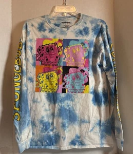 Sponge BOB Tie-Dye Long Sleeve Medium Shirt 2020 Nickelodeon 100% Baumwolle - Bild 1 von 5