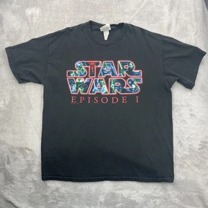 Vtg Star Wars Shirt Mens XL Black Episode 1 Movie Promo Phantom Menace Lee Sport - Picture 1 of 17