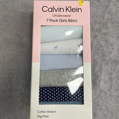 NEW Calvin Klein Girls S Underwear 7 Pack  Bikini Cotton Stretch Assorted Color - Image 1 of 4