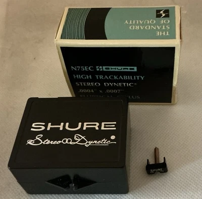 NEW ORIGINAL  SHURE N75EC STYLUS IN CASE & BX HIGH TRACTABILITY .0004 X .0007 - Image 1 of 4