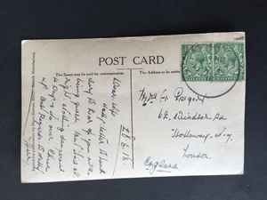 GB 1918 ATHLON SKELETT STEMPEL AUF LOKALER RP POSTKARTE NACH LONDON - Bild 1 von 2